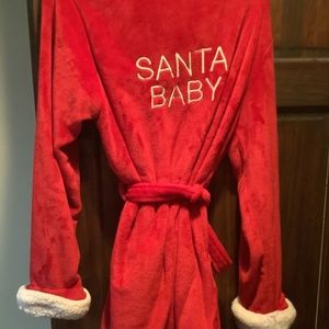 COPY - Adorable cozy robe/ bed coat -Santa Baby themed!